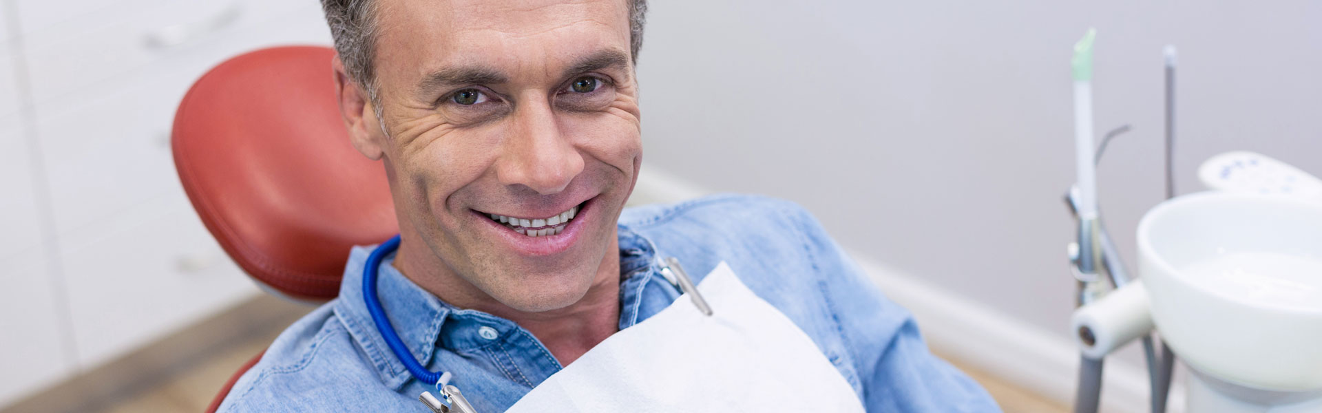 Man getting ready for root canal treatment