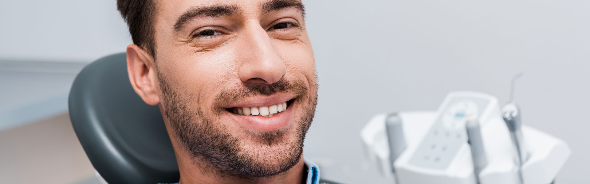 Man getting ready for dental implants treatment