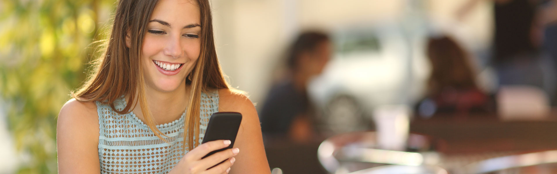 A woman using mobile phone